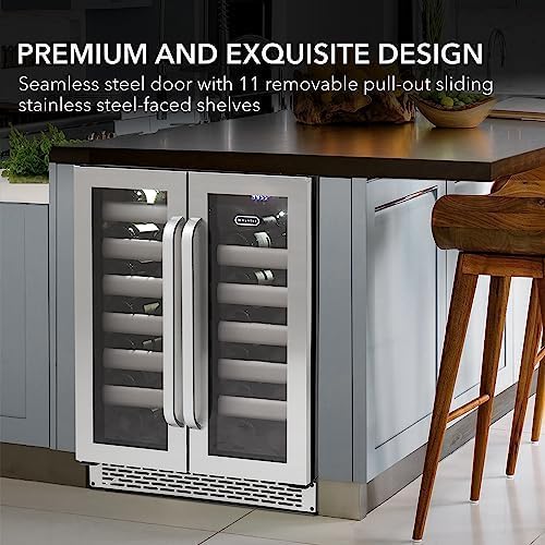 Whynter BWR-401DS Elite 40-Bottle Seamless Stainless Steel Door Dual Zone Built-in Wine Refrigerator