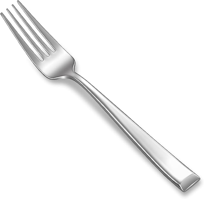 KEAWELL Premium Imperial 4-Piece 7.5 inch Forks Set – Heavy Duty 18/10 Stainless Steel Flatware with Mirror Finish and Squared Edge, Dishwasher Safe for Elegant Dining (4, Salad Forks)