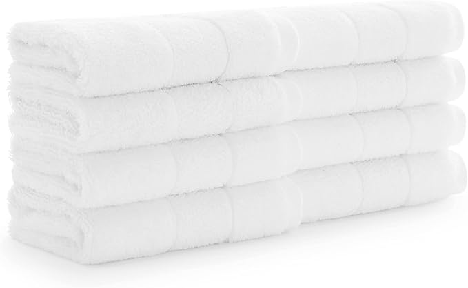 Aston & Arden Aegean Terry Wash Cloths - Set of 8 - Ringspun Turkish Cotton Thick and Soft Absorbent Luxury Hotel and Spa Bathroom Towel, 600 GSM, 13 x 13 in, White