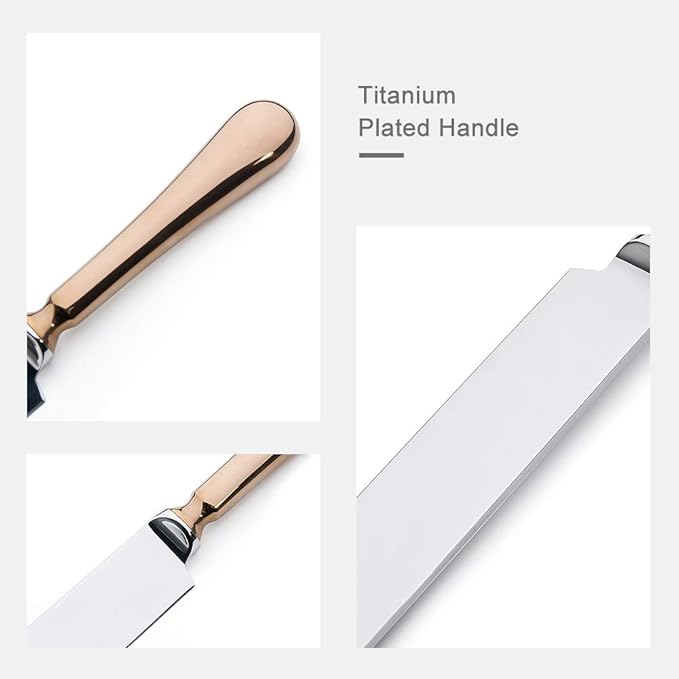 Wedding Cake Knife and Server Set,Rose Gold 18/10 Stainless Steel 2 Piece Dessert Set Pie Server Cake Cutter Knife for Birthday,Anniversary,Holiday,Baby Shower,Party