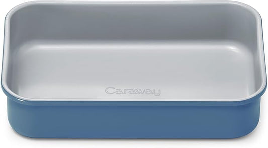 Caraway Nonstick 9” x 6.5” Small Rectangle Baking Pan – Non-Toxic, PTFE & PFOA Free – Aluminized Steel Core – Deep Ceramic Baking Pan for Casseroles, Lasagna & More - Slate