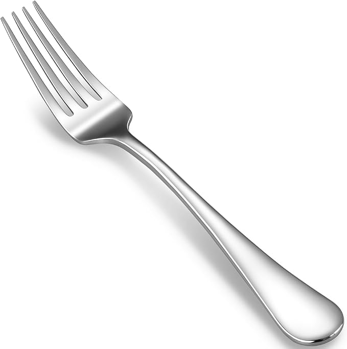 KEAWELL Premium Fine Verona 4-Piece 8 inch Fork Set – 18/10 Stainless Steel, Heavy-Duty Mirror-Finished Flatware for Elegant Everyday Dining and Entertaining (4, Dinner Forks)