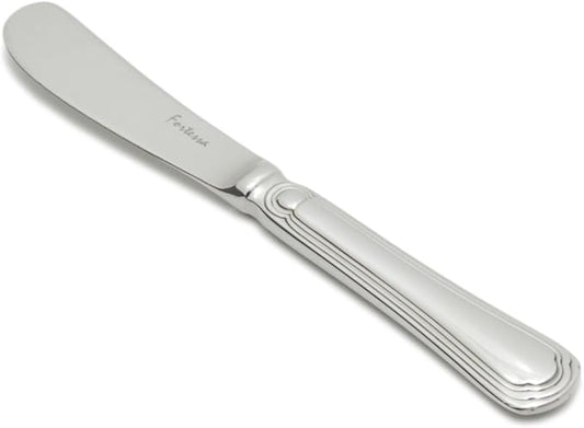 Fortessa Medici 18/10 Stainless Steel Flatware Solid Handle Butter Knife, Set of 12