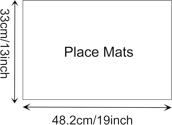 Place Mats Set of 8 – Rectangle Rectangular Waterproof Fabric Polyester Cloth Washable Wipeable Heat Resistant Placemats for Kitchen Dining Dinner Table Indoor 13 x 19 Inch Light Blue