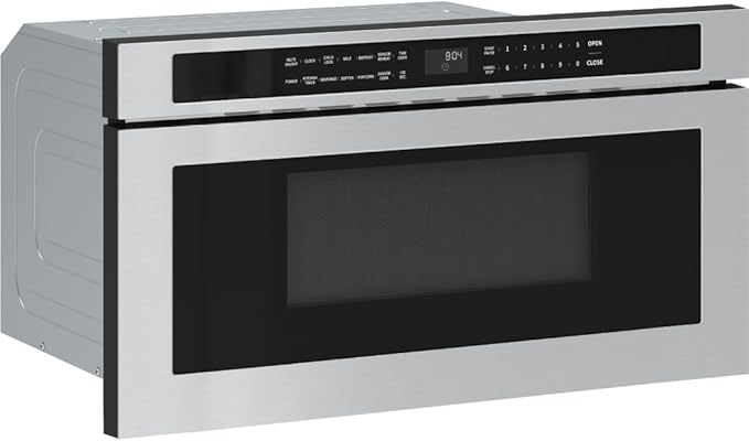 Zephyr 30 inch Built In Drawer Microwave Oven Under Cabinet - Integrated, Wall Mount, Under Counter Pull Out Microwave Drawer 1.2 cu ft, Preset Cooking Options, Easy Clean Coating, 1000W