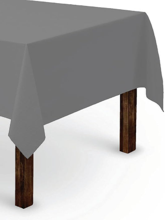Gee Di Moda Rectangle Tablecloth - 60 x 84 Inch Charcoal Table Cloth for 5 Foot Rectangle Tables - Heavy Duty Washable Fabric - for Holiday Party, Dinner, Weddings, Baby Shower & Events