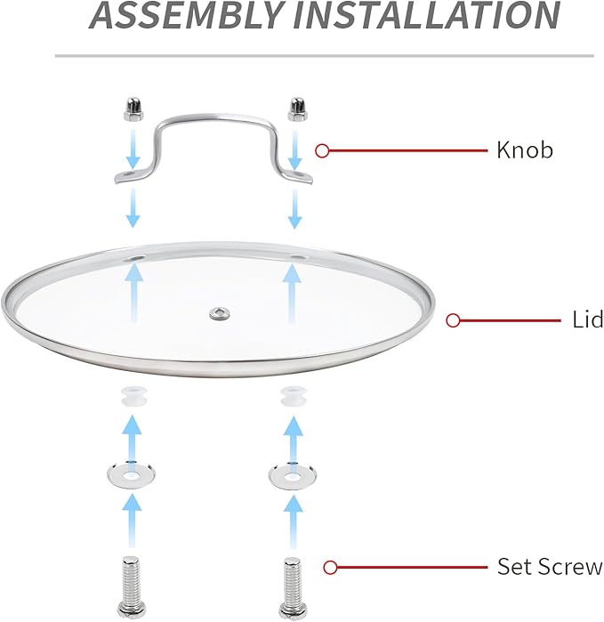 12" Tempered Glass Pan Lid with Steam Vent, Thickened to 4mm and Dishwasher Safe and Oven up to 480℉, Universal Lid Fit for Cast Iron Skillets, Frying Saute Pan, Cooking Pot