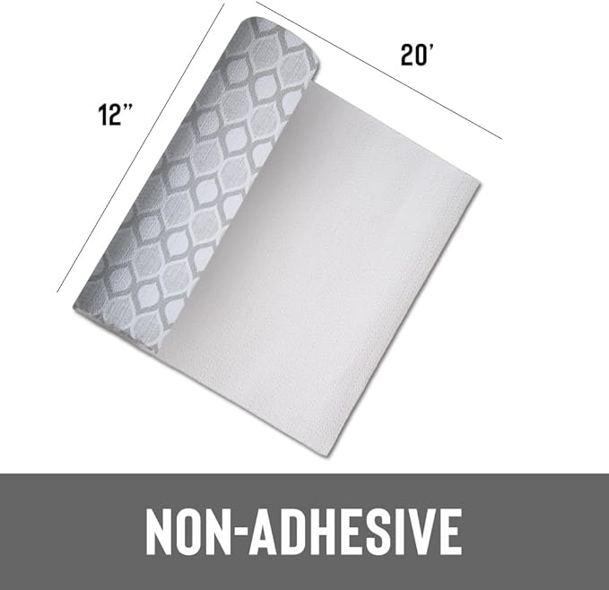 Con-Tact Brand Grip Prints Non-Adhesive Non-Slip Counter Top, Drawer/Shelf Liner, 12" x 20' (Savoy Stone)