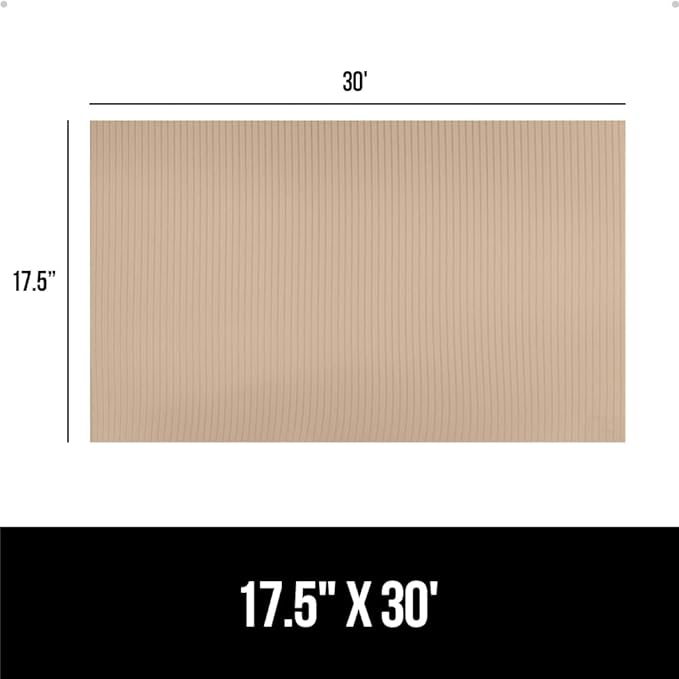GORILLA GRIP DuraGuard Shelf Liner, 17.5x30 Non-Adhesive Cabinet Liners for Kitchen Drawers, Shelves, Refrigerator, Pantry Storage, Bathroom Closet, Durable Waterproof BPA Free Ribbed Plastic, Beige