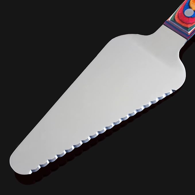 Totally Bamboo Baltique Marrakesh Collection Cake and Pie Server, Stainless Steel Wedding Cake Knife and Server with Comfortable Wooden Handle