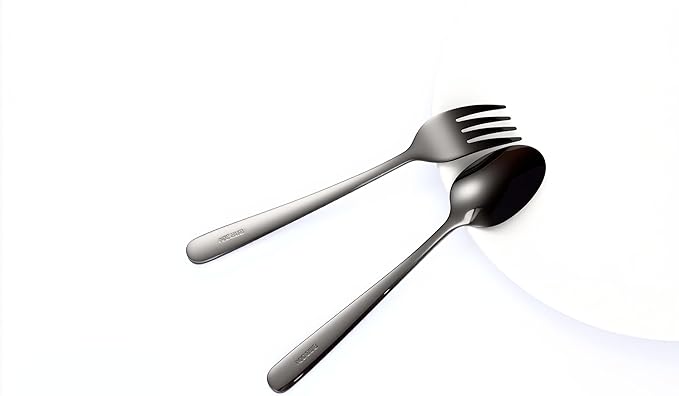 Elegant Tableware Set, 24-Piece Black Silverware Set with Steak Knives, Black Flatware Set For 4, Food-Grade Stainless Steel Set, Dishwasher Safe, Elegant Home Tableware And Dining Utensils