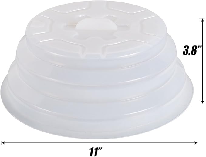 Kichwit Silicone Microwave Plate Cover Collapsible, Dishwasher Safe and BPA Free, 11", White