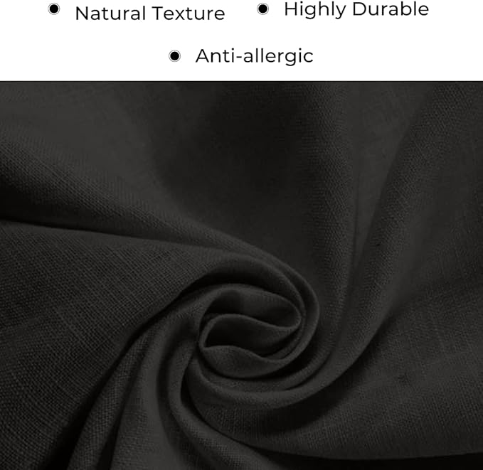 D'Moksha Homes Linen Black Table Runner 48 Inches - 100% Pure Linen Small Table Runner 14 x 48 Inch for Coffee Tables, Dresser, Winter, Holiday, New Year - Machine Washable