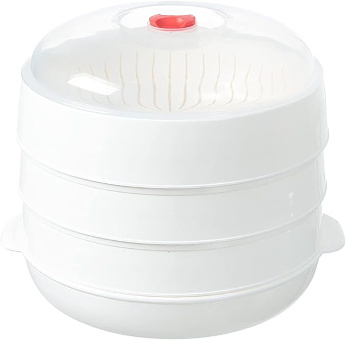 Microwave Vegetable Steamer, Microwave Steamer for Vegetables, Microwave Heating Bowl, Micro Cookware for Cooking (3 - Layer)