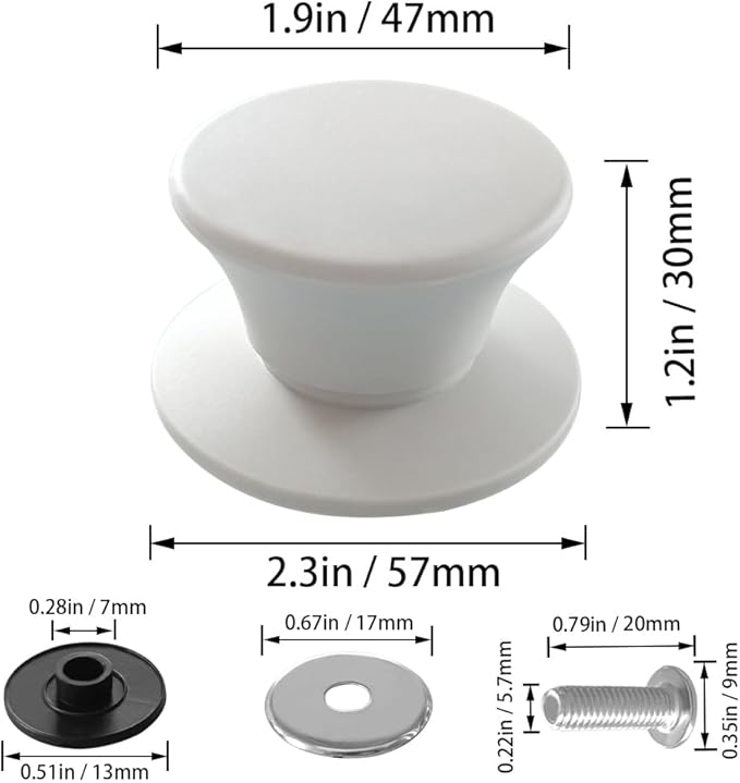 JoyTube Universal Pot Pan Lids Replacement Knob, Silicone Heat Resistant Pan Cover Holding Handles BPA Free Dishwasher Safe Fits Skillets and Kitchen Cookware (Pack of Two-Light Grey)