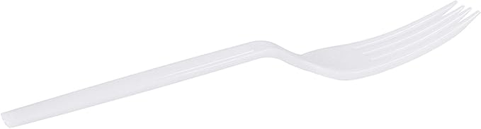 Plastic Forks Disposable Individually Packaged Forks White 7Inch Commercial Take Away Forks Heavy Individually Wrapped 100 PCS
