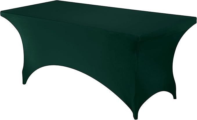 Utopia Kitchen 6ft Spandex Table Cloth Rectangle [1 Pack, Hunter Green] 200GSM Premium Stretch, Washable and Wrinkle Resistant Table Cover Fitted for Event, Wedding, Banquet [72Lx30Wx30H Inch]