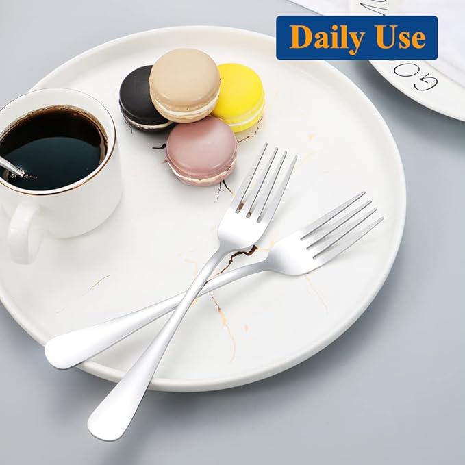 Dinner Forks Set 16 Pcs Top Food Grade Stainless Steel Silverware Table Forks Flatware Forks, 8 Inches,Mirror Finish & Dishwasher Safe,Use for Home,Kitchen or Restaurant