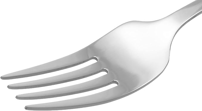 Amazon Basics Stainless Steel Dinner Forks with Round Edge, 10 Pack of 12, 120 count total, Silver