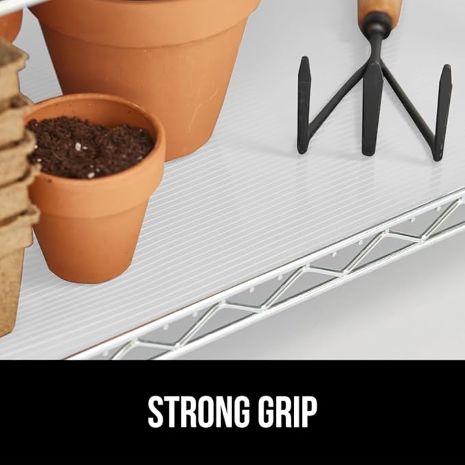 GORILLA GRIP DuraGuard Shelf Liner, 20x30 Non-Adhesive Cabinet Liners for Kitchen Drawers, Shelves, Refrigerator, Pantry Storage, Bathroom Closet, Durable Waterproof BPA Free Ribbed Plastic, White