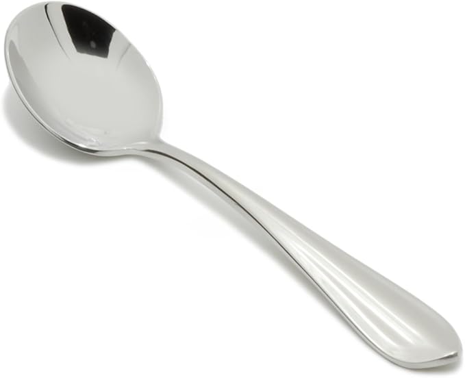Fortessa Forge 18/10 Stainless Steel Flatware Bouillon Spoon, Set of 12