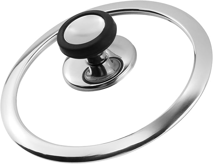 Woogim 6.5 Inch Universal Lid for Pans Tempered Glass Pot Lid with Steam Vent & Easy-to-grip Silicone Handle,Wide Edge for Secure Fit,Pan lids for Cast Iron Skillets,Frying Saute Pan,Cooking Pot