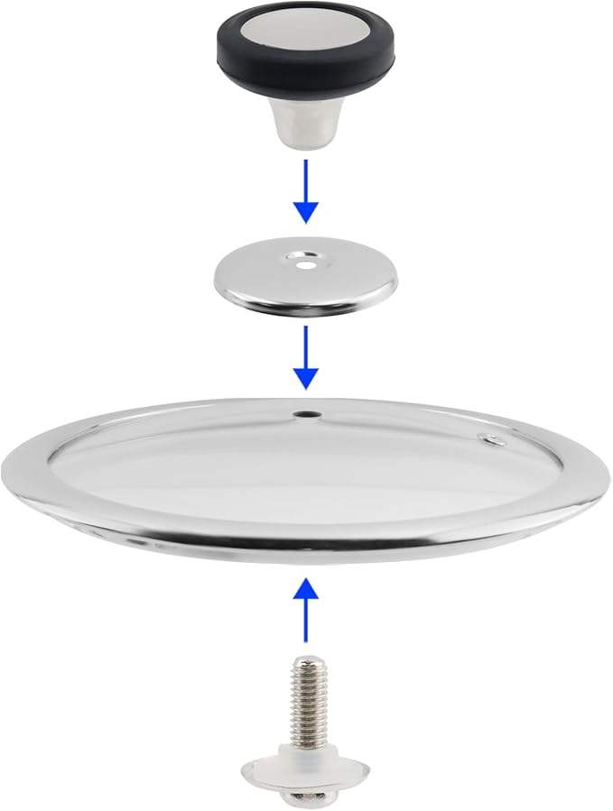Woogim 7 Inch Pan Lid for Frying Pan Wok Pot Skillet,4mm Clear Tempered Glass Lid with Non-Slip Silicone Handle,Wide - Edge Heat Locking,Pot Cover Kitchen Cooking Necessity