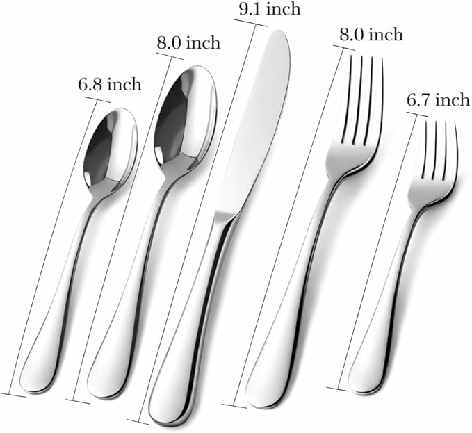 Silverware Set 30-Piece, Stainless Steel Flatware Cutlery Set for 6, Mirror Polished, Dishwasher Safe, Tableware Set for Home, Kitchen, Wedding, Party