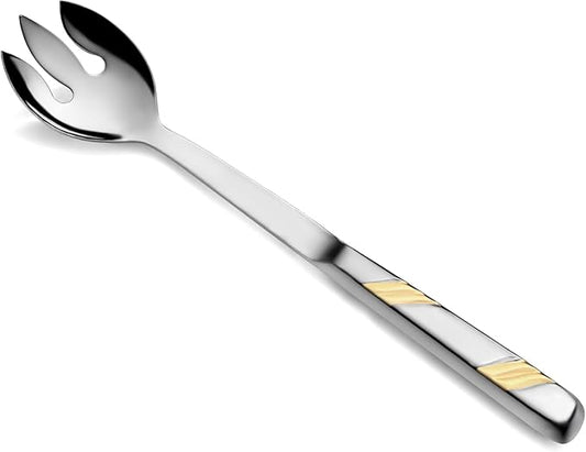 New Star Foodservice Hollow Handle Notched Serving Spoon (Gold, Notched Serving Spoon (12-Inch))