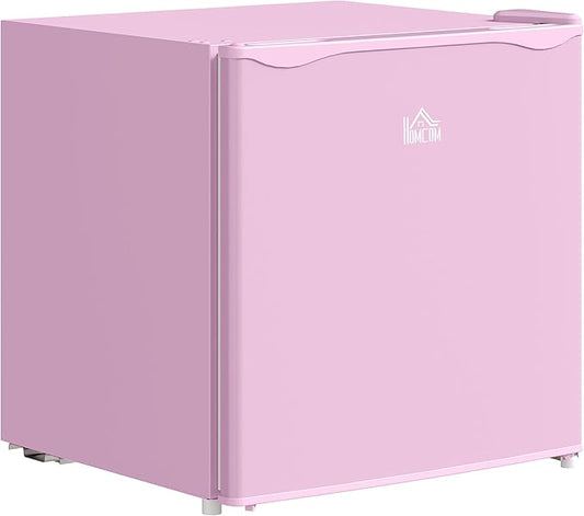 HOMCOM Mini Freezer Countertop, 1.1 Cu.Ft Compact Upright Freezer with Removable Shelves, Reversible Door for Home, Dorm, Apartment and Office, Pink