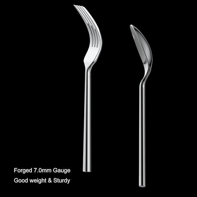 Alata Potter 45-Piece Forged Stainless Steel Flatware Set Cutlery Set,Service for 8,Silver Finish,Dishwasher Safe