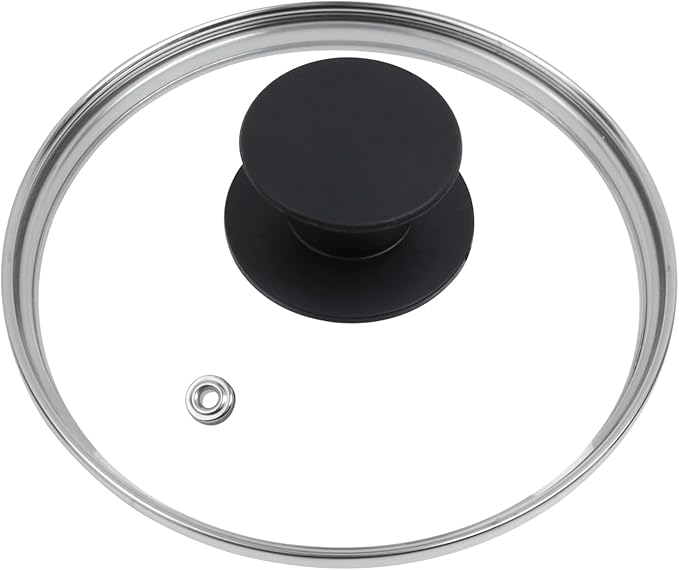 6.5" Tempered Glass Pan Lid with Steam Vent, Thickened to 4mm and Dishwasher Safe and Oven up to 480℉, Universal Lid Fit for Cast Iron Skillets, Frying Saute Pan, Cooking Pot