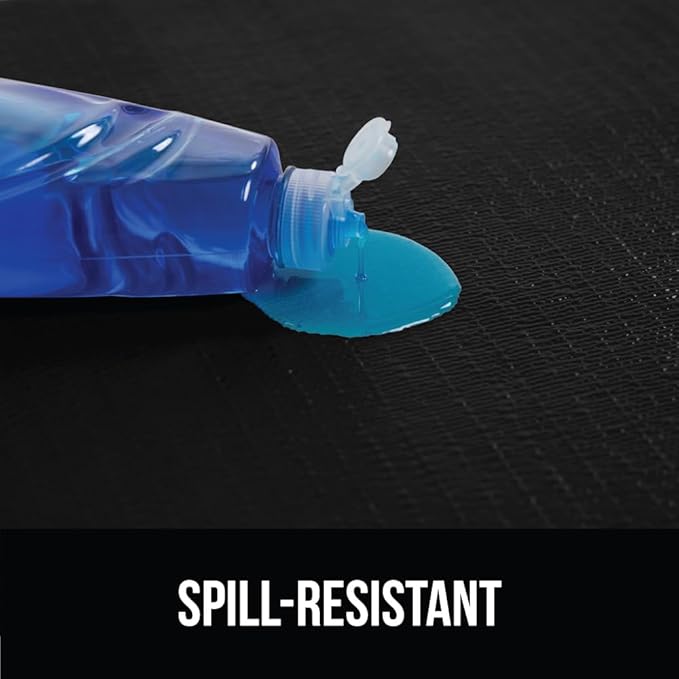 GORILLA GRIP DripGuard Shelf Liner, Non Adhesive Drawer and Kitchen Cabinet Protector, Slip Resistant BPA Free Smooth Surface Plastic Liners for Cabinets, Bathrooms, Closets, 17.5x120 Inch, Black