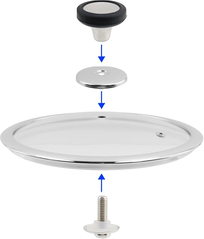 Woogim Cookware 4mm Tempered Glass Lid, Pan Lid 9 Inch with Silicone Handle,Vented Design for Steam Control,Oven & Dishwasher Safe up to 480℉,Universal Glass Covers for Frying Pan Wok Pot Skillet