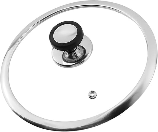 Woogim Cookware 4mm Tempered Glass Lid, Pan Lid 9 Inch with Silicone Handle,Vented Design for Steam Control,Oven & Dishwasher Safe up to 480℉,Universal Glass Covers for Frying Pan Wok Pot Skillet