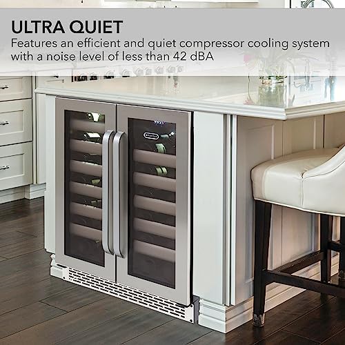 Whynter BWR-401DS Elite 40-Bottle Seamless Stainless Steel Door Dual Zone Built-in Wine Refrigerator