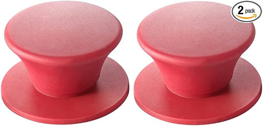 JoyTube Universal Pot Pan Lids Replacement Knob, Silicone Heat Resistant Pan Cover Holding Handles BPA Free Dishwasher Safe Fits Skillets and Kitchen Cookware (Pack of Two-Red)