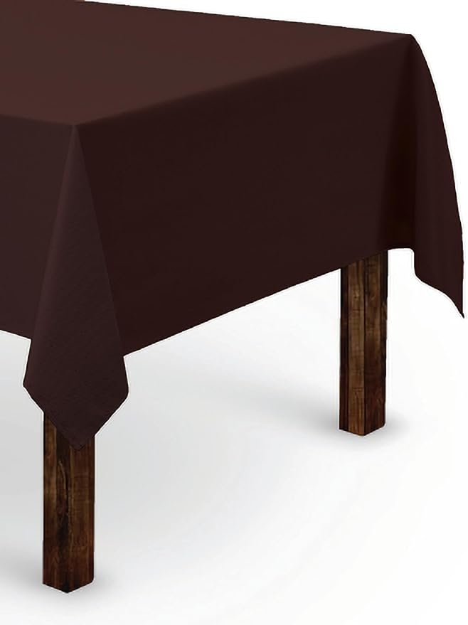 Gee Di Moda Rectangle Tablecloth - 60 x 84 Inch Chocolate Table Cloth for 5 Foot Rectangle Tables - Heavy Duty Washable Fabric - for Holiday Party, Dinner, Weddings, Baby Shower & Events