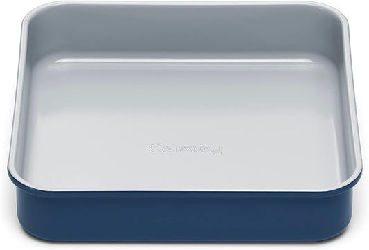 Caraway Non-Stick Ceramic 9” Square Pan - Naturally Slick Ceramic Coating - Non-Toxic, PTFE & PFOA Free - Perfect for Brownies, Lemon Bars, Cakes, & More - Navy