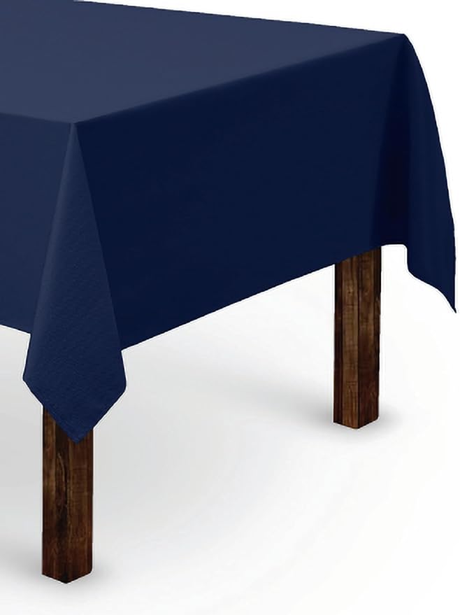 Gee Di Moda Rectangle Tablecloth - 60 x 102 Inch Navy Blue Table Cloth for 6 Foot Rectangle Tables - Heavy Duty Washable Fabric - for Holiday Party, Dinner, Weddings, Baby Shower & Events