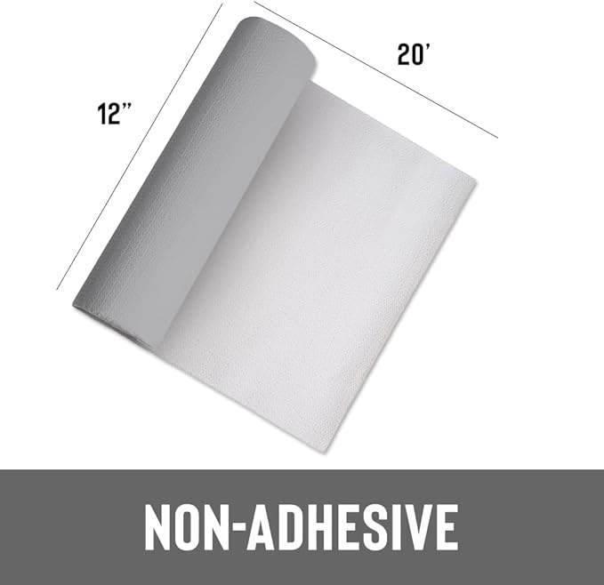 Con-Tact Brand Grip Prints Non-Adhesive Non-Slip Counter Top, Drawer/Shelf Liner, 12" x 20' (Cool Gray)