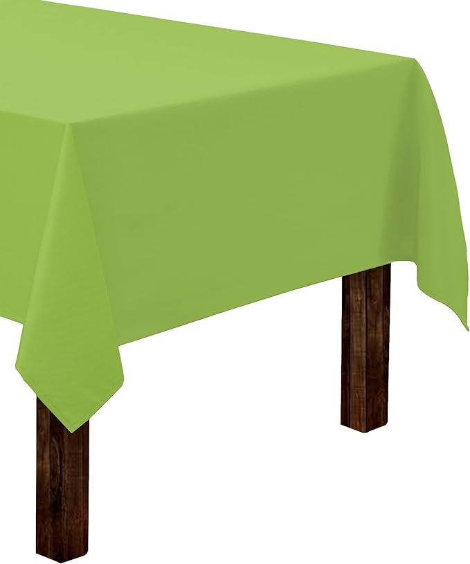 Gee Di Moda Rectangle Tablecloth - 60 x 102 Inch Apple Green Table Cloth for 6 Foot Rectangle Tables - Heavy Duty Washable Fabric - for Holiday Party, Dinner, Weddings, Baby Shower & Events