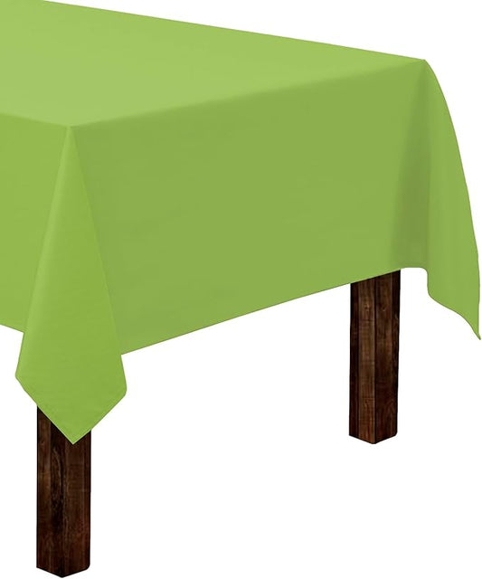 Gee Di Moda Rectangle Tablecloth - 60 x 84 Inch Apple Green Table Cloth for 5 Foot Rectangle Tables - Heavy Duty Washable Fabric - for Holiday Party, Dinner, Weddings, Baby Shower & Events