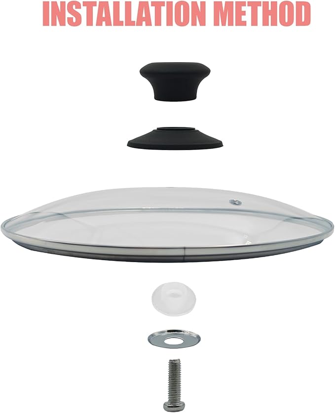 Pan Lid for Frying Pan, Tempered Glass Pot Lid with Stainless Steel Frame for 9.1 Inch Pots Frying Pans Skillets Woks