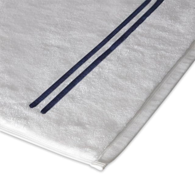 Maisonette Loft Baratta Egyptian Cotton Turkish Hand Towels - Soft, Absorbent Washcloths for Face - Ideal Quick Dry Small Towel Wash Cloth Set for Bathroom - (13" x 13", 6 Pack) - White, Navy Striped