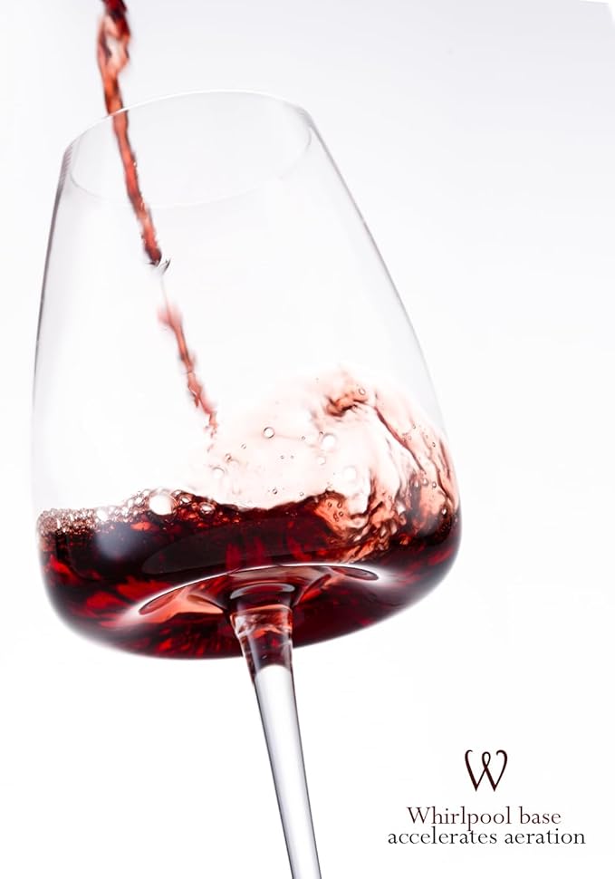 White Wine Glasses Set of 6, 15oz Crystal Wine Glasses for Red, White Wine, Long Stem Crystal Glasses with Unique Bottom Design, 440ml