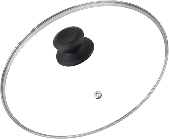 Pan Lid for Frying Pan, Tempered Glass Pot Lid with Stainless Steel Frame for 9.1 Inch Pots Frying Pans Skillets Woks