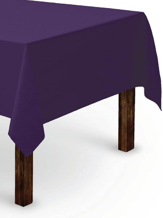 Gee Di Moda Rectangle Tablecloth - 60 x 84 Inch Purple Table Cloth for 5 Foot Rectangle Tables - Heavy Duty Washable Fabric - for Holiday Party, Dinner, Weddings, Baby Shower & Events