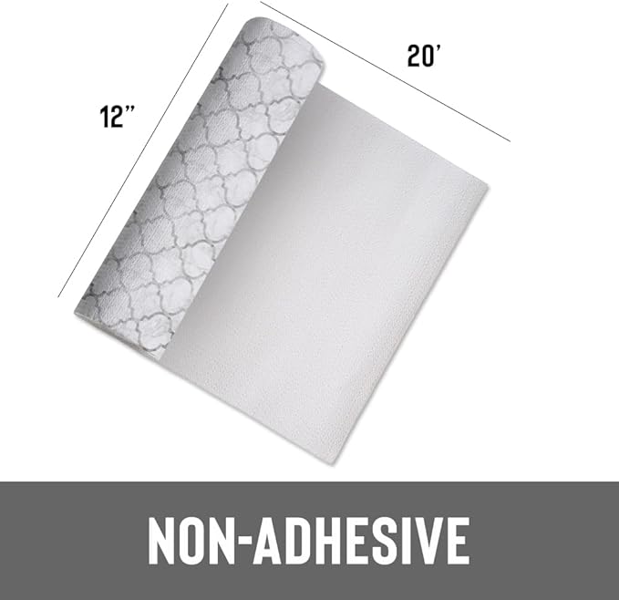 Con-Tact Brand Grip Prints Non-Adhesive Non-Slip Counter Top, Drawer/Shelf Liner, 12" x 20' (Moroccan Marble)