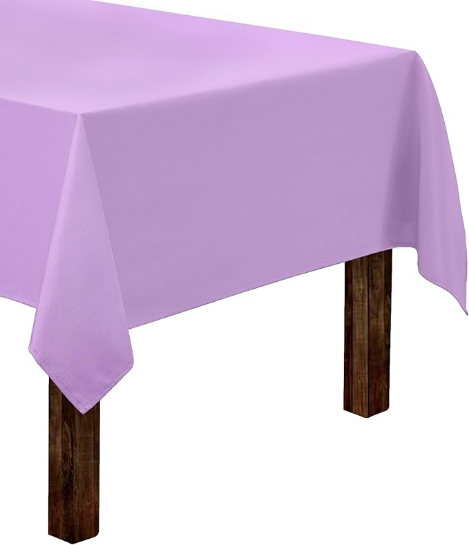 Gee Di Moda Rectangle Tablecloth - 60 x 102 Inch Lavender Table Cloth for 6 Foot Rectangle Tables - Heavy Duty Washable Fabric - for Holiday Party, Dinner, Weddings, Baby Shower & Events